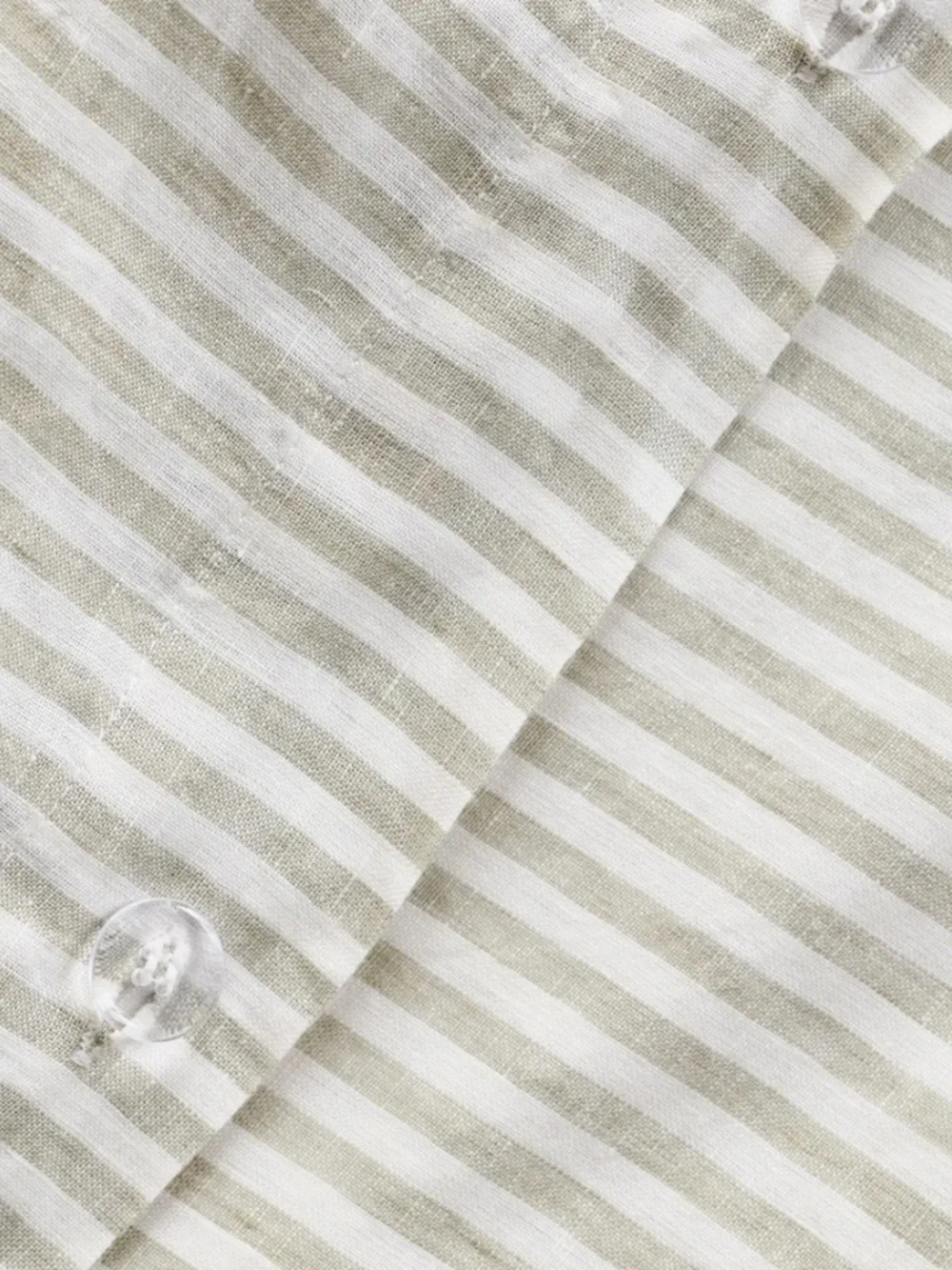 European Linen Stripe Duvet Cover Full/Queen Willowleaf green